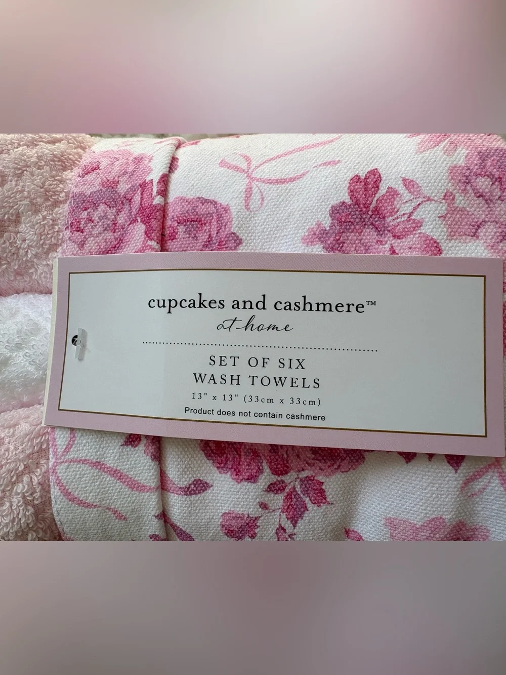 Cupcakes & Cashmere wash towels ~ set of 6 🌸🎀